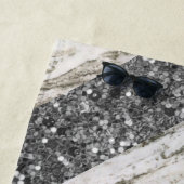 Serviette De Plage Marbre gris or blanc (En situation)