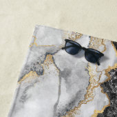 Serviette De Plage Marbre noir avec or assez (En situation)