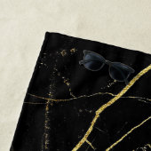 Serviette De Plage Marbre noir et or (En situation)