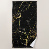 Serviette De Plage Marbre noir et or (Devant)