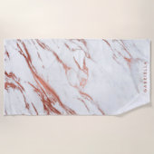 Serviette De Plage Marbre or rose (Devant)