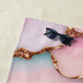 Serviette De Plage Marbre rose clair Agate Collection moderne (En situation)