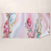Serviette De Plage Marbre rose clair Agate Collection populaire (Devant)