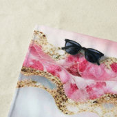 Serviette De Plage Marbre rose clair Agate Collection populaire (En situation)
