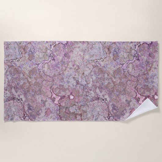 Serviette De Plage Marbre rose et pourpre (Devant)