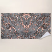 Serviette De Plage Marbre rose gris or design moderne (Devant)