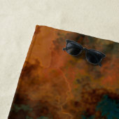 Serviette De Plage Marbre turquoise et rouille abstrait (En situation)