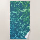 Serviette De Plage Marbre vert sur Turquoise (Devant)