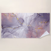 Serviette De Plage Marbre violet et or (Devant)