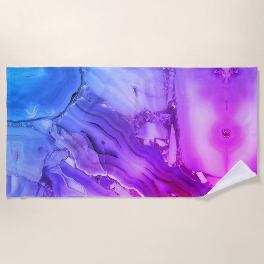 Serviette De Plage Marbre Violet Exotique (Devant)