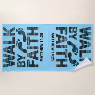 Serviette De Plage Marche par la foi Christian Ocean