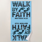Serviette De Plage Marche par la foi Christian Ocean (Devant)
