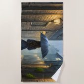 Serviette De Plage Marcher sous la pluie (Devant)