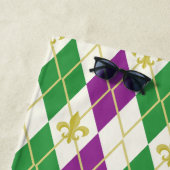Serviette de plage Mardi Gras Argyle (En situation)