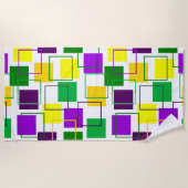 Serviette De Plage Mardi Gras Carrés et grands titres (Devant)