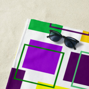Serviette De Plage Mardi Gras Carrés et grands titres