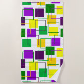 Serviette De Plage Mardi Gras Carrés et grands titres (Devant)