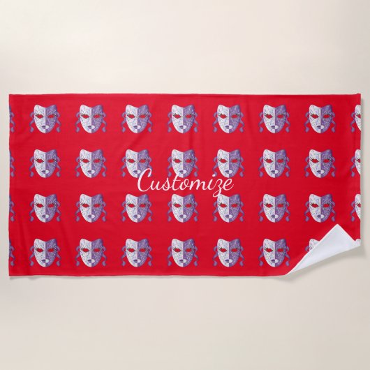 Serviette De Plage Mardi Gras MasqueThunder_Cove (Devant)