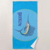 Serviette De Plage Marée de plaisance de l'espadon (Devant)