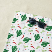 Serviette De Plage Margaritas, Chili Peppers et Cactus Fiesta (En situation)