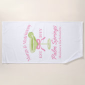 Serviette De Plage Marges et Mariage Margaritas Bachelorette Party (Devant)