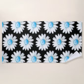 Serviette De Plage Marguerites à points bleus (Devant)