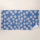 Serviette De Plage Marguerites Rêve Indigo (Devant)