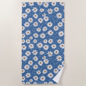 Serviette De Plage Marguerites Rêve Indigo (Devant)