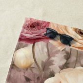 Serviette De Plage Mariage Burgundy Cream Fleurs de printemps (En situation)