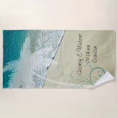 Serviette De Plage Mariage de plage tropicale (Devant)