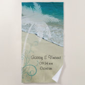 Serviette De Plage Mariage de plage tropicale (Devant)