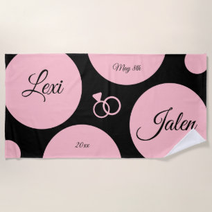 Serviette De Plage Mariage de points chic moderne