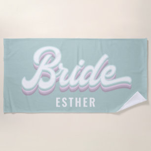 Serviette De Plage Mariage funky rétro années 80 pastel enterrement d