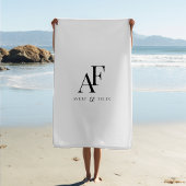 Serviette de plage | Mariage Monogramme de Couple 