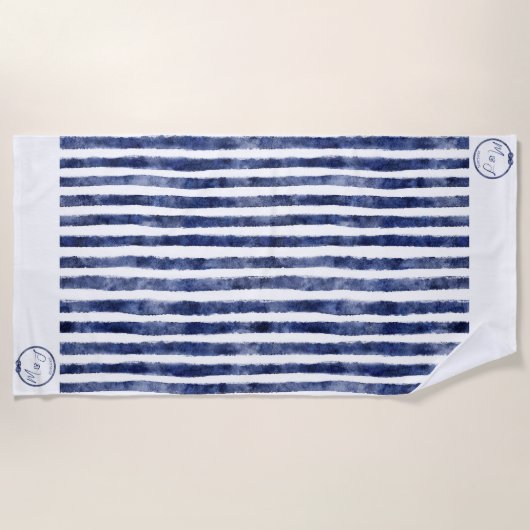 Serviette De Plage Mariage nautique côtier (Devant)