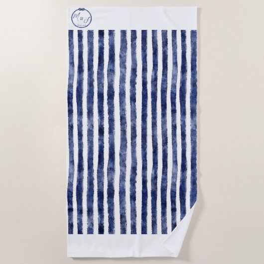 Serviette De Plage Mariage nautique côtier (Devant)