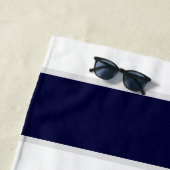 Serviette De Plage Mariage nautique Floral Ancre Marine White Bride (En situation)