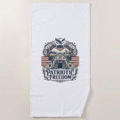 Serviette De Plage Mariage rustique patriotique dans une grange (Devant)