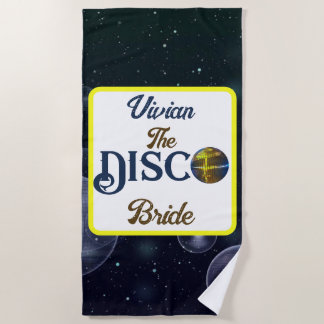 Serviette De Plage Mariage sur le thème disco rétro personnalisé Disc