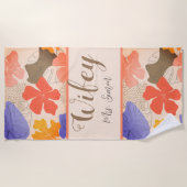 Serviette De Plage Mariage sur mesure Tropical Hawaiian (Devant)
