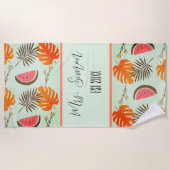 Serviette De Plage Mariage sur mesure Tropical Hawaiian (Devant)