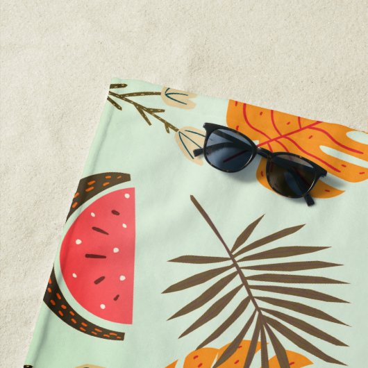 Serviette De Plage Mariage sur mesure Tropical Hawaiian (En situation)