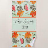 Serviette De Plage Mariage sur mesure Tropical Hawaiian (Devant)