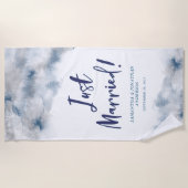 Serviette De Plage Marié, M. et Mme Blue et Grey Aquarelle (Devant)