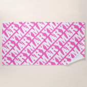 Serviette De Plage Marie ou votre nom ou votre texte Motif Typographi (Devant)