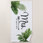 Serviette De Plage mariée à être, bachelorette, plage personnalisée (Devant)