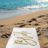 Serviette de plage Mariée avec bague en faux or