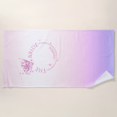 Serviette De Plage Mariée de Fête de Bachelorette de Diamant de Rose  (Devant)