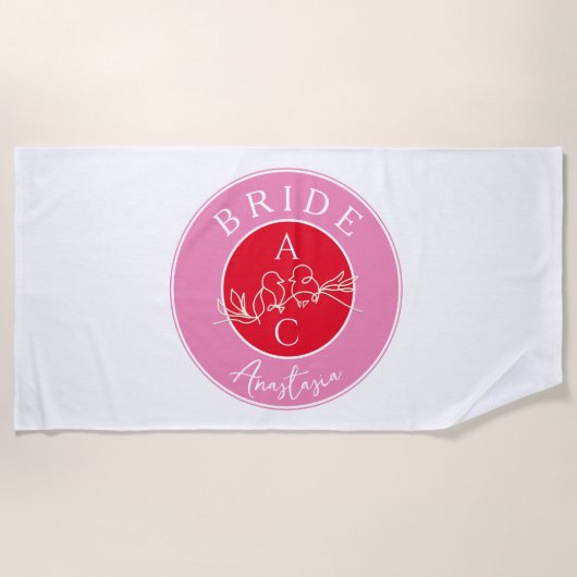 Serviette De Plage Mariée de la fête de bachelorette (Devant)