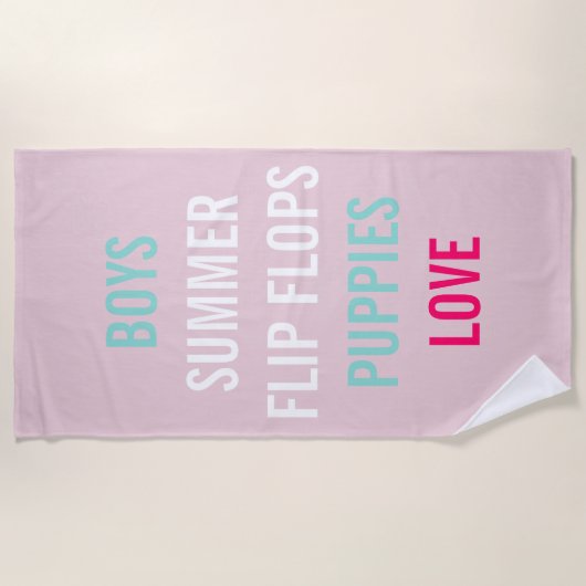 Serviette De Plage Mariée Demoiselle d'honneur Rose Été Amour Paillet (Devant)